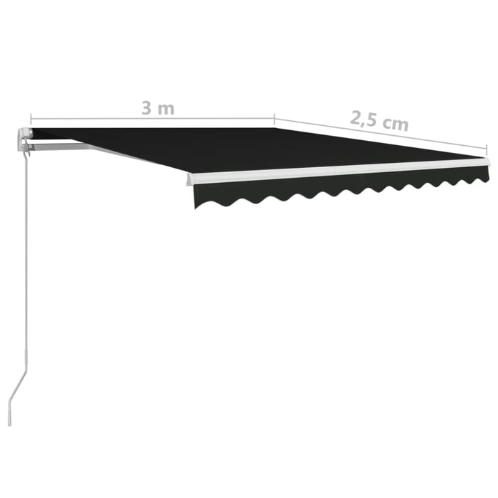 Manual Retractable Awning 300x250 Cm Anthracite Tbpooki