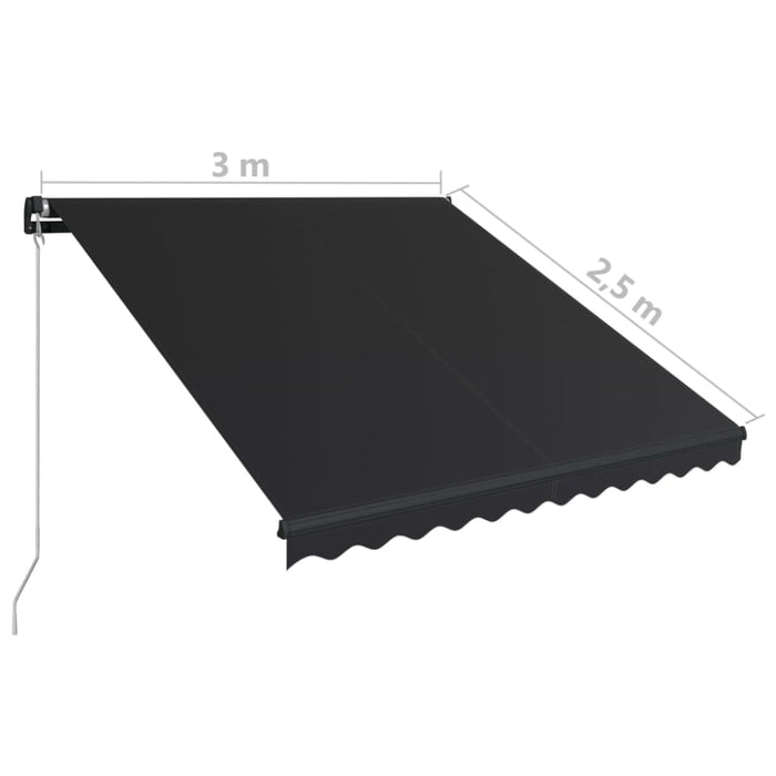 Manual Retractable Awning 300x250 Cm Anthracite Tbpoxti
