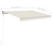 Manual Retractable Awning With Led 300x250 Cm Cream Tblkibx