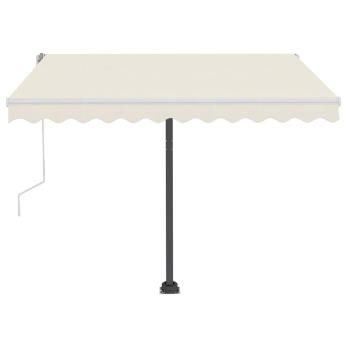 Manual Retractable Awning With Led 300x250 Cm Cream Tblkibx