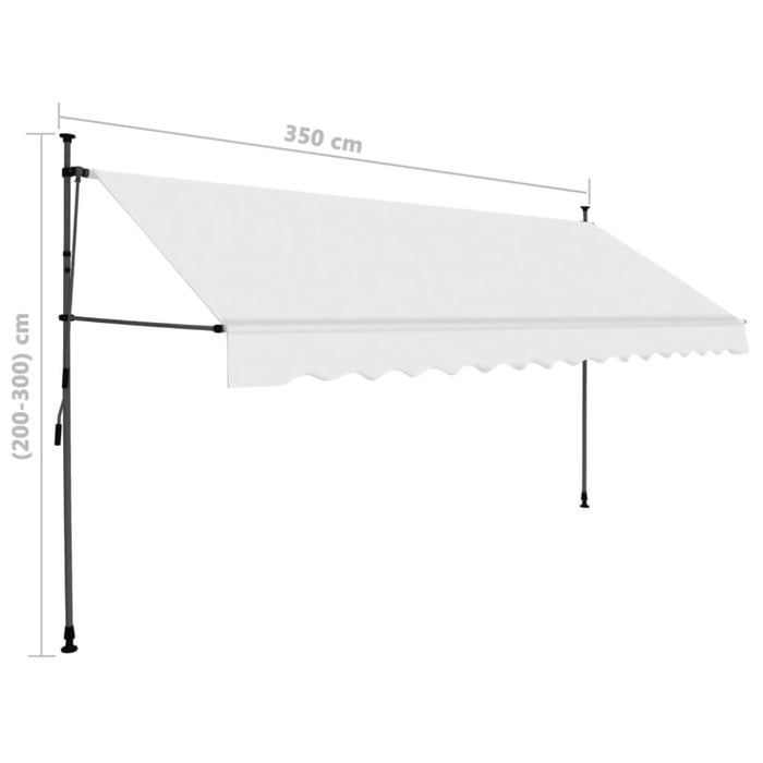 Manual Retractable Awning With Led 350 Cm Cream