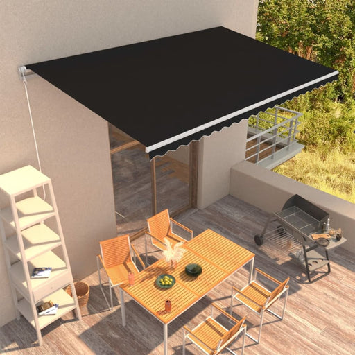 Manual Retractable Awning 500x300 Cm Anthracite Tbpoxxo