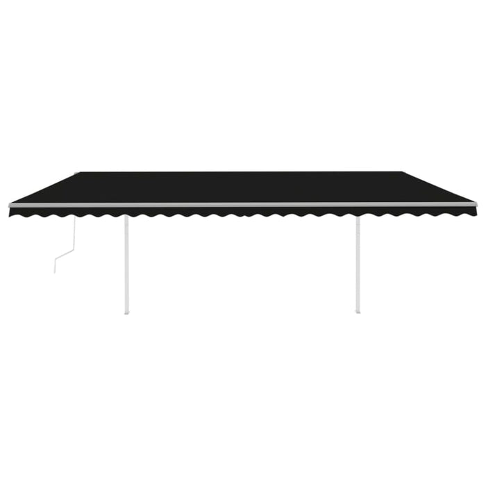 Manual Retractable Awning With Posts 3.5x2.5 m Anthracite