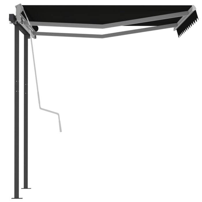 Manual Retractable Awning With Posts 3.5x2.5 m Anthracite