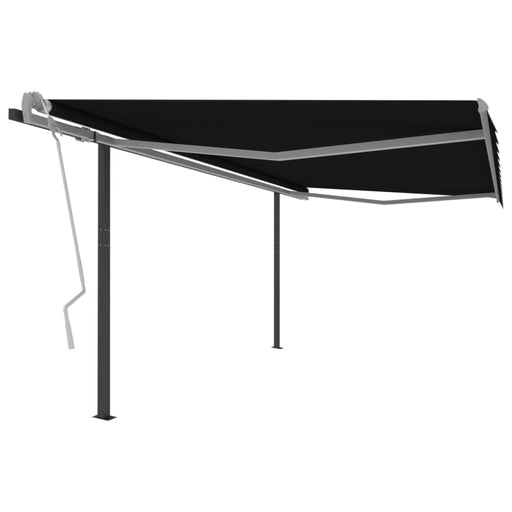 Manual Retractable Awning With Posts 4x3 m Anthracite