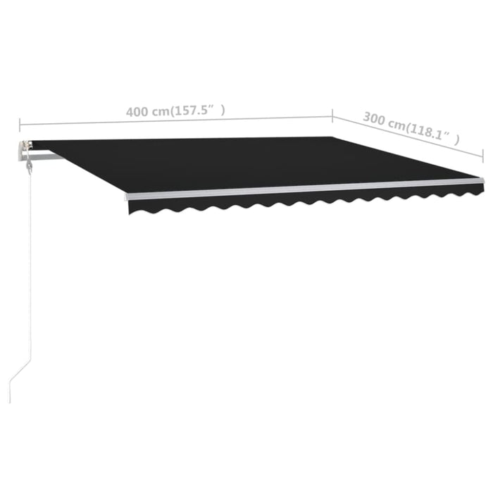 Manual Retractable Awning With Posts 4x3 m Anthracite