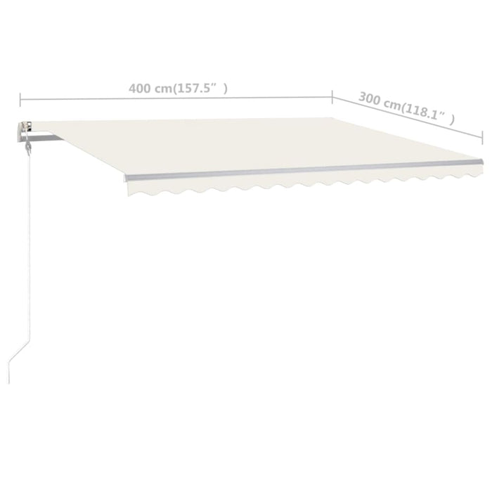 Manual Retractable Awning With Posts 4x3 m Cream Tblkkti