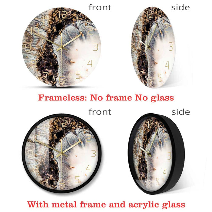 Marble Glitter Magic Fashion Rich Texture Print Wall Clock
