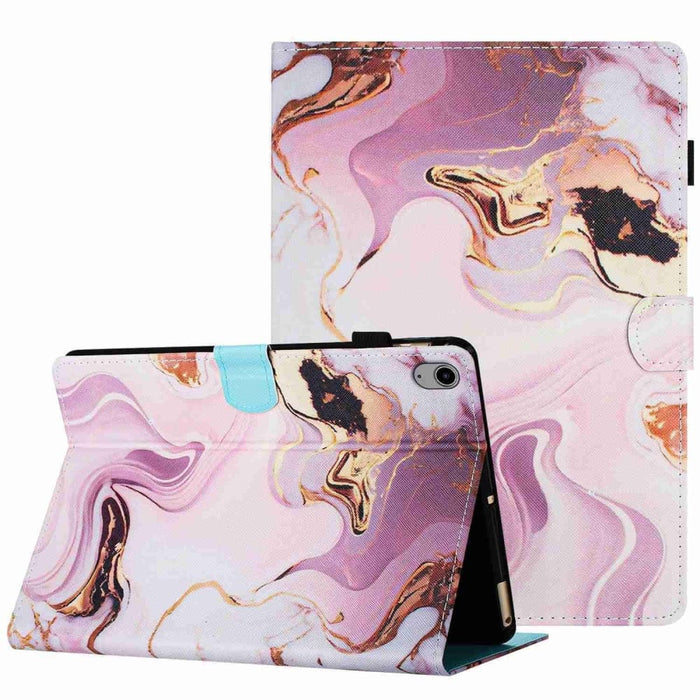 Marble Pattern Stitching Smart Leather Tablet Case For Ipad