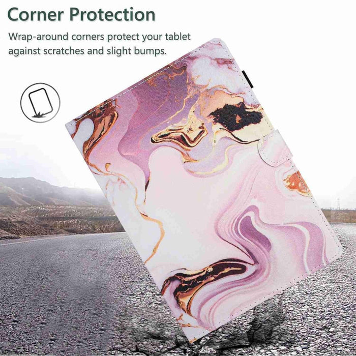 Marble Pattern Stitching Smart Leather Tablet Case For Ipad