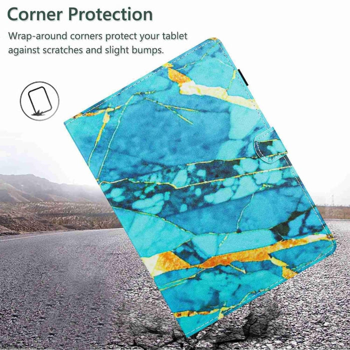 Marble Pattern Stitching Smart Leather Tablet Case For Ipad