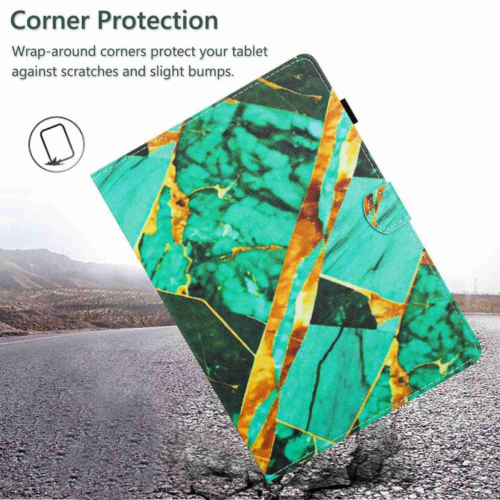 Marble Pattern Stitching Smart Leather Tablet Case For Ipad