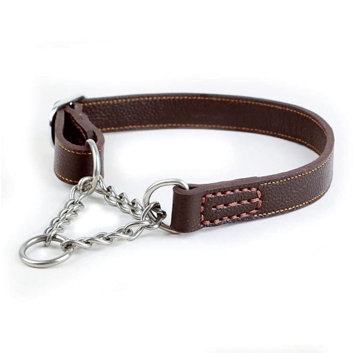 Martingale Leather no Pull Anti-escape Stainless Steel Pet