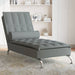 Massage Chaise Lounge With Bolster Dark Grey Fabric Tikaaa