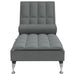 Massage Chaise Lounge With Bolster Dark Grey Fabric Tikaaa