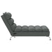 Massage Chaise Lounge With Cushions Dark Grey Fabric Tikail