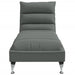 Massage Chaise Lounge With Cushions Dark Grey Fabric Tikail