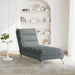 Massage Chaise Lounge With Cushions Dark Grey Fabric Tikail