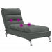 Massage Chaise Lounge With Cushions Dark Grey Fabric Tikail
