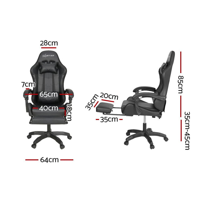 Massage Gaming Office Chair 7 Led Computer Chairs Leather