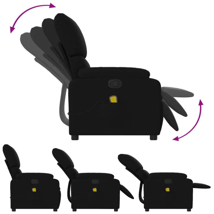 Massage Recliner Chair Black Fabric Titaxa