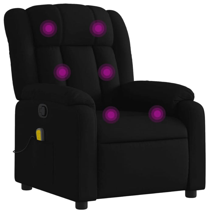 Massage Recliner Chair Black Fabric Titpnn