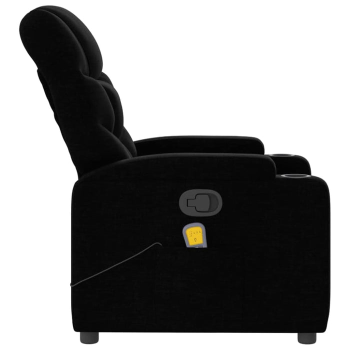 Massage Recliner Chair Black Fabric Tixapp