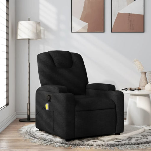 Massage Recliner Chair Black Fabric Tixtik
