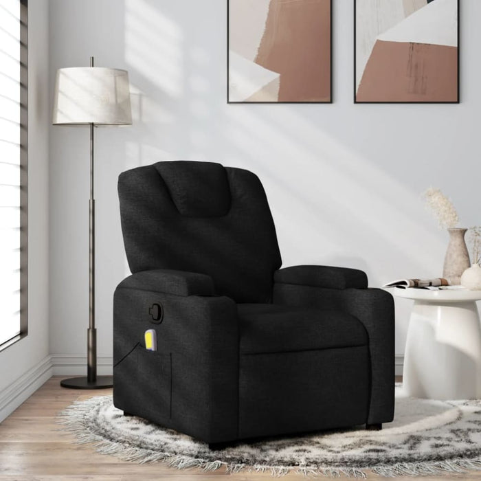Massage Recliner Chair Black Fabric Tixtik