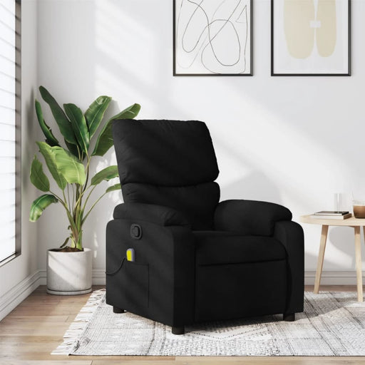 Massage Recliner Chair Black Fabric Txblbkn