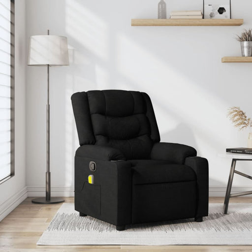 Massage Recliner Chair Black Fabric Txblnti