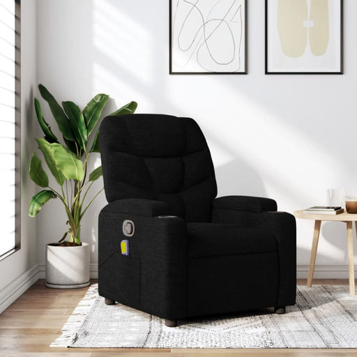 Massage Recliner Chair Black Fabric Txbploa