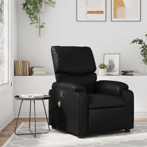 Massage Recliner Chair Black Faux Leather Titaao