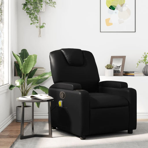 Massage Recliner Chair Black Faux Leather Tixtkl