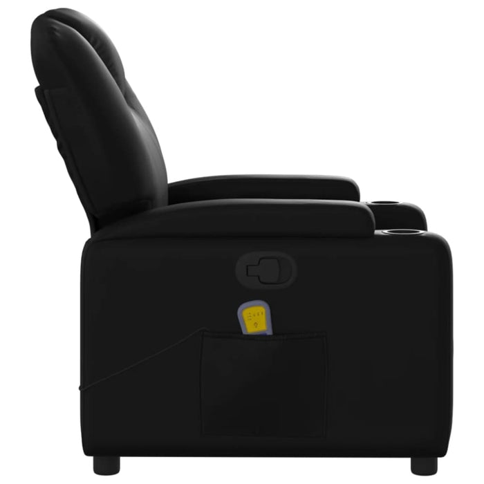 Massage Recliner Chair Black Faux Leather Tixtkl