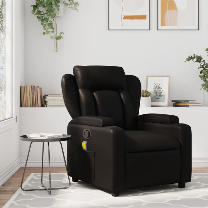Massage Recliner Chair Black Faux Leather Txblbxb