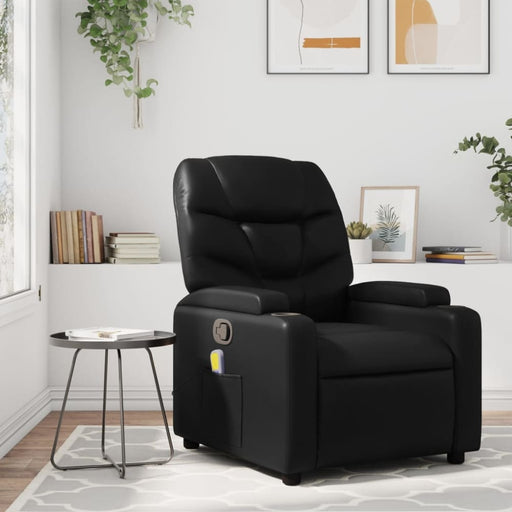 Massage Recliner Chair Black Faux Leather Txbplat
