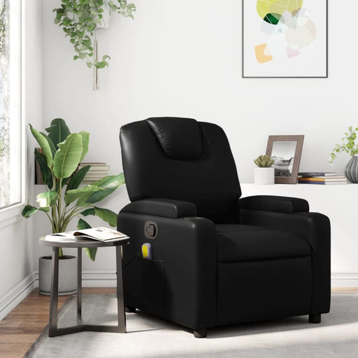 Massage Recliner Chair Black Faux Leather Txbppat