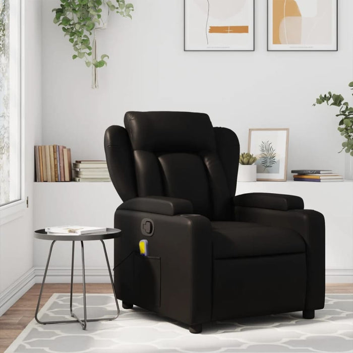 Massage Recliner Chair Black Faux Leather Txbppkl