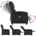 Massage Recliner Chair Black Real Leather Txbpaio