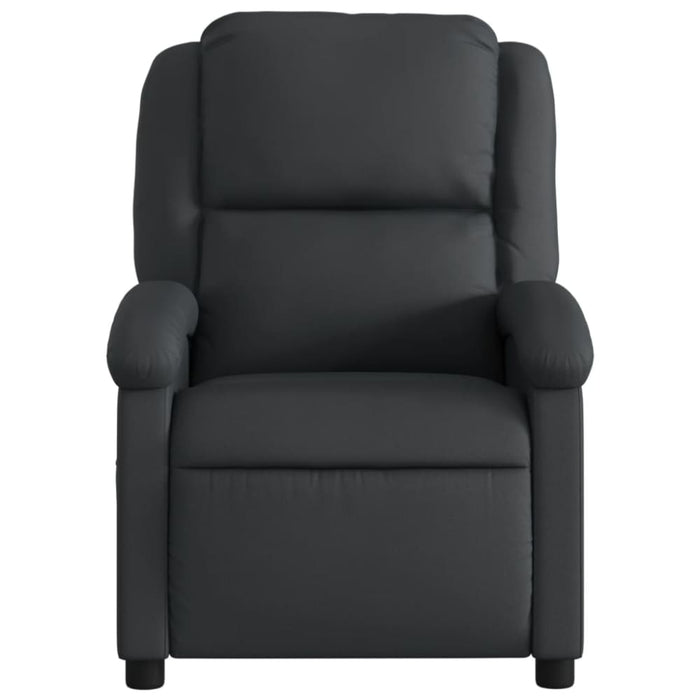 Massage Recliner Chair Black Real Leather Txbpaio