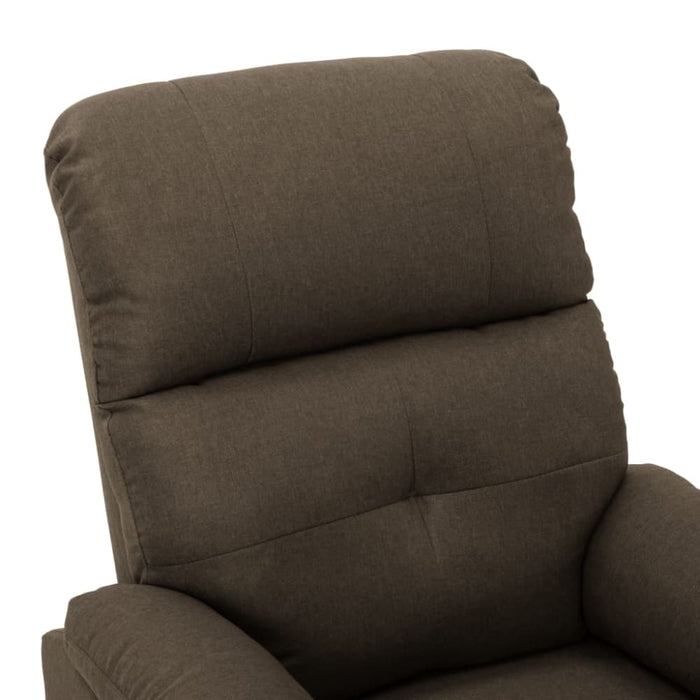 Massage Recliner Chair Brown Fabric Xnklil