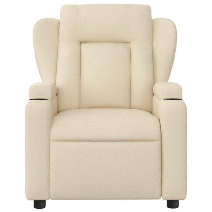 Massage Recliner Chair Cream Fabric Tixaxa