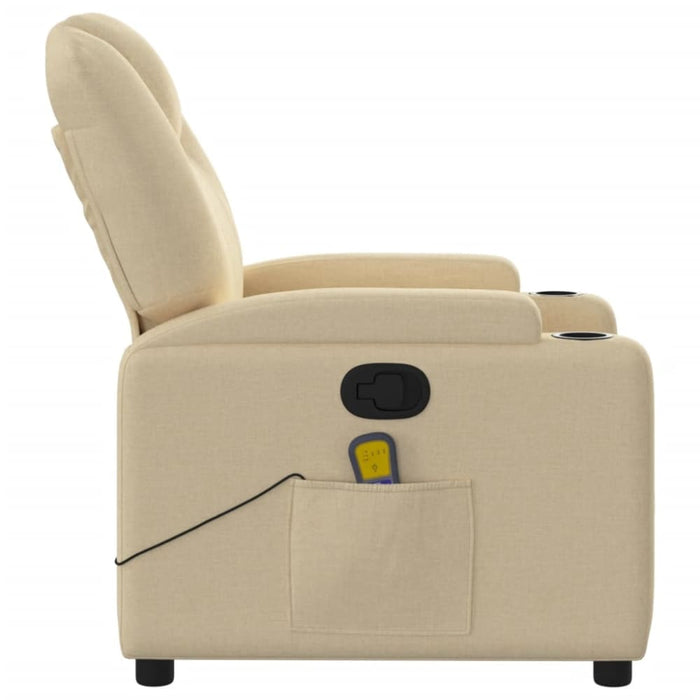 Massage Recliner Chair Cream Fabric Tixtnl
