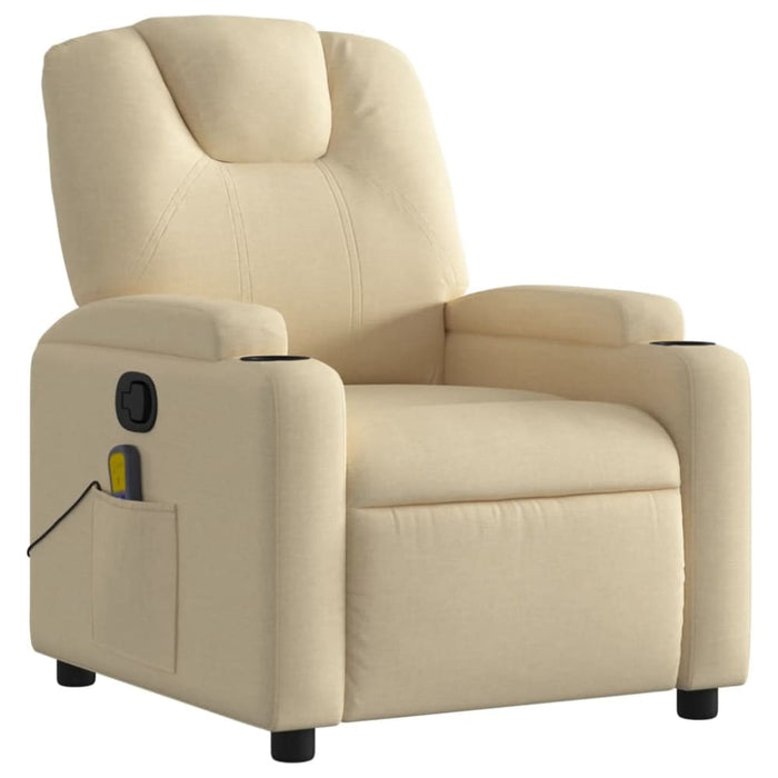 Massage Recliner Chair Cream Fabric Tixtnl