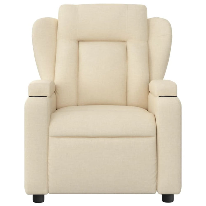 Massage Recliner Chair Cream Fabric Txbppio