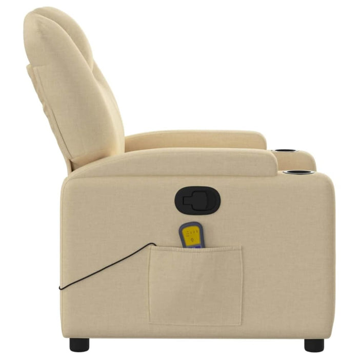Massage Recliner Chair Cream Fabric Txbppop