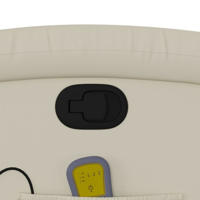 Massage Recliner Chair Cream Faux Leather Tioint