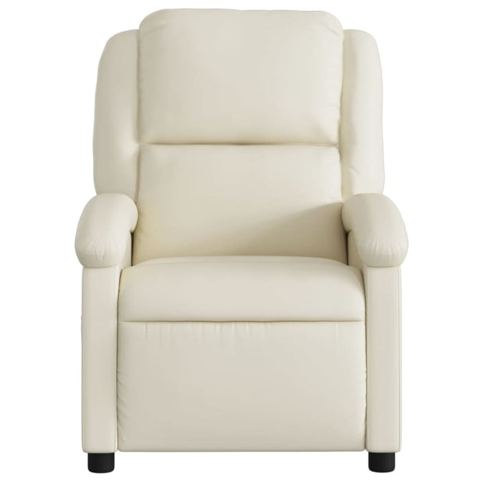 Massage Recliner Chair Cream Faux Leather Txbpkbb