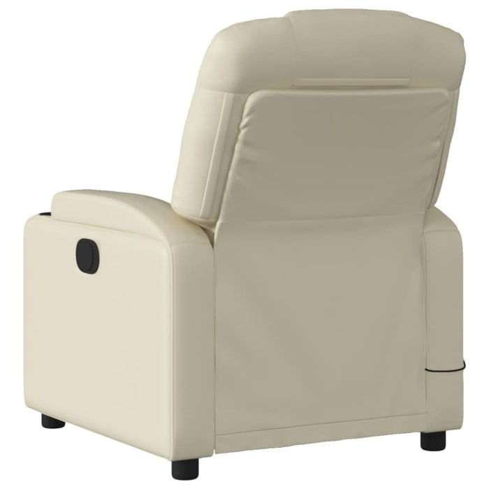 Massage Recliner Chair Cream Faux Leather Txbppaa